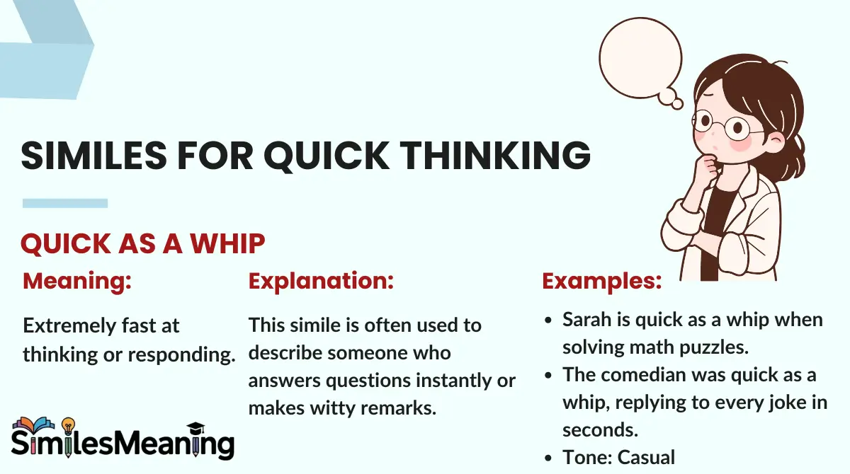 Quick Thinking Example Photo ⚡ 24+ Similes for Quick Thinking That Make Your Writing Instantly ...